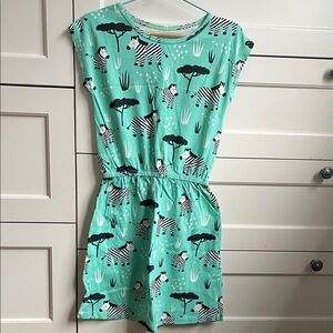 Winter Water Factory Kids Casual Zebra Print Dress - Green